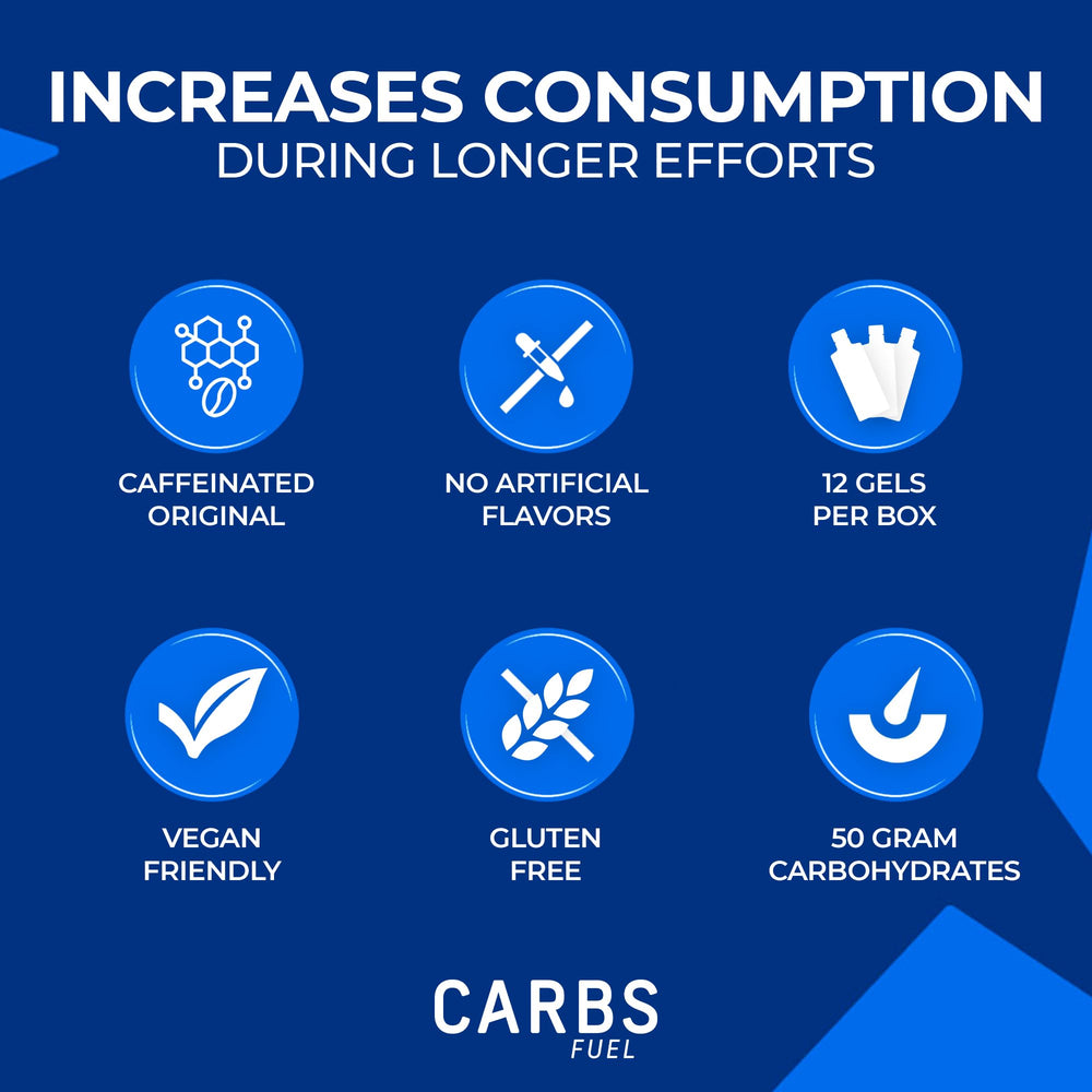 Carbs Fuel caffeinated original label closeup highlights clean vegan formula
