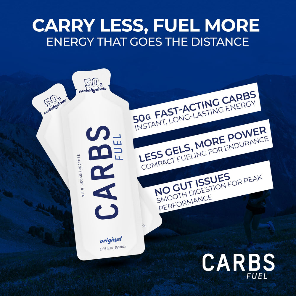 No preservatives icon on Carbs Fuel Original bottle