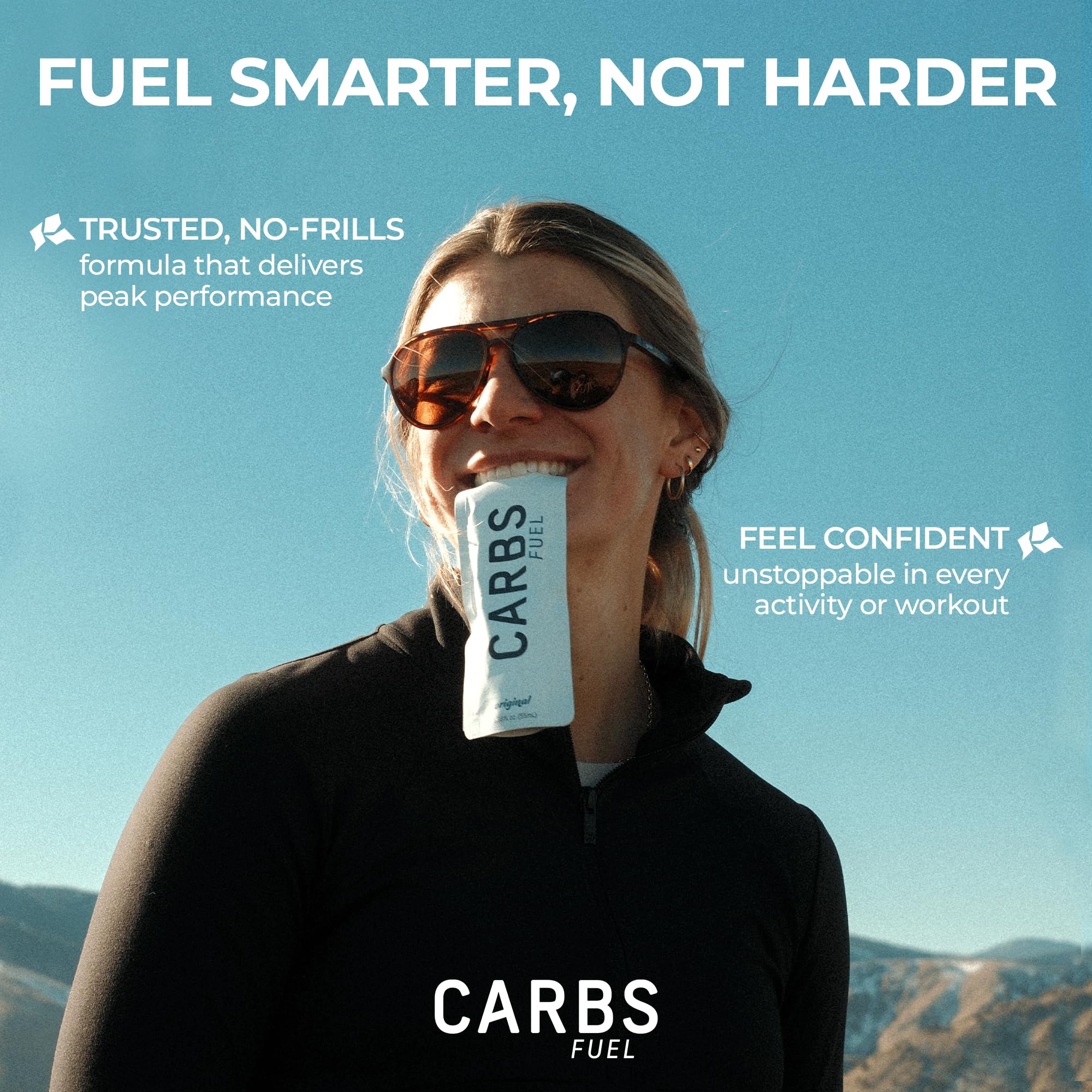 Runner using Carbs Fuel Original gel mid-run
