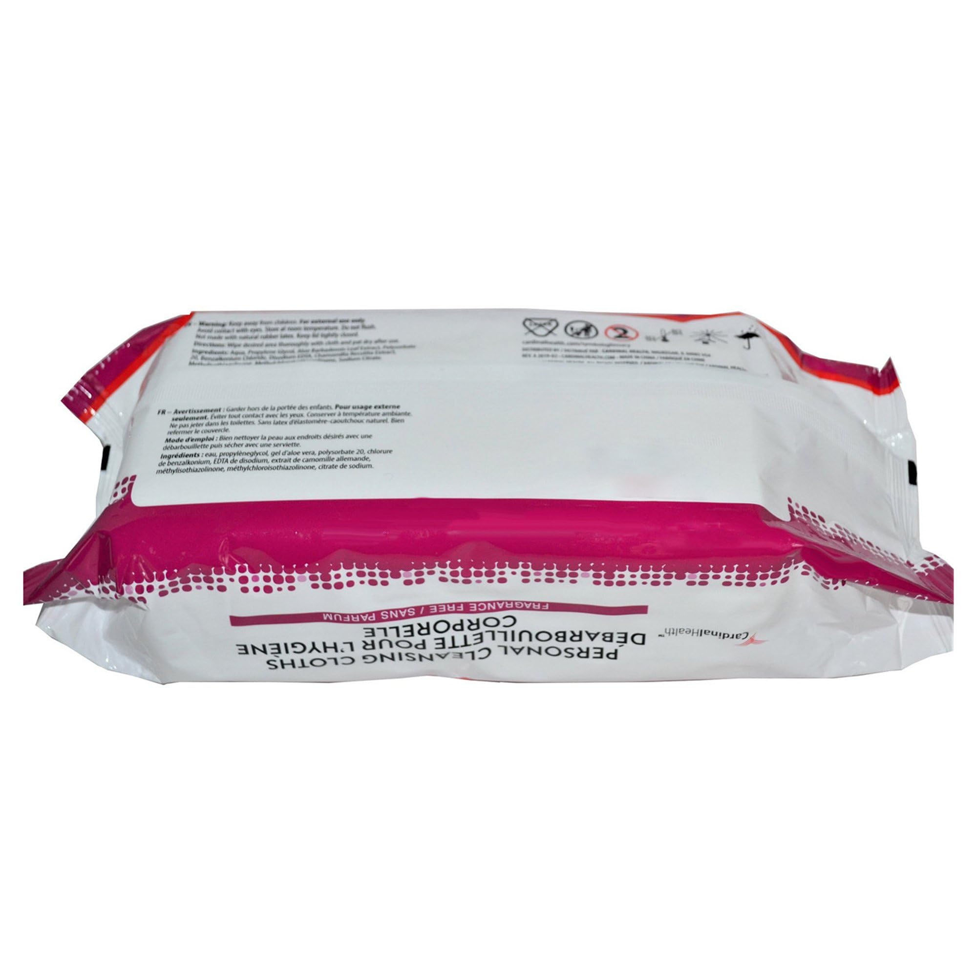Cardinal Health aloe-infused unscented wipe provides skin comfort for sensitive users.