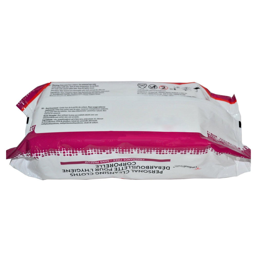 Cardinal Health aloe-infused unscented wipe provides skin comfort for sensitive users.