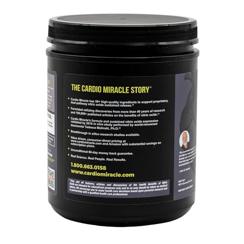 Cardio Miracle organic beets powder container as plant-based base.