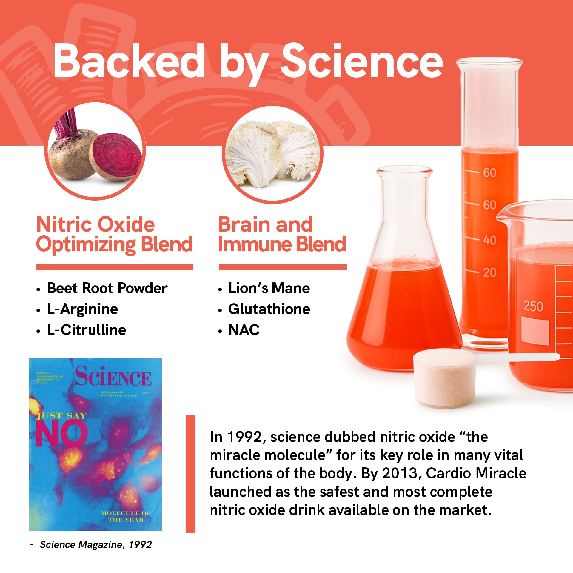Cardio Miracle scoop emphasizes simple daily dosing for endurance support.