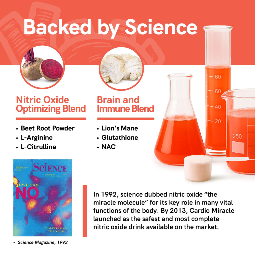 Cardio Miracle scoop emphasizes simple daily dosing for endurance support.