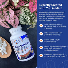 Dosing schedule with Cardiotabs Bone Essentials capsules ready for meals