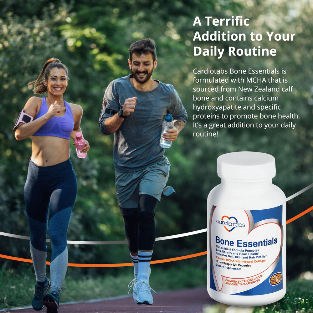 Gluten-free label on Cardiotabs Bone Essentials bottle