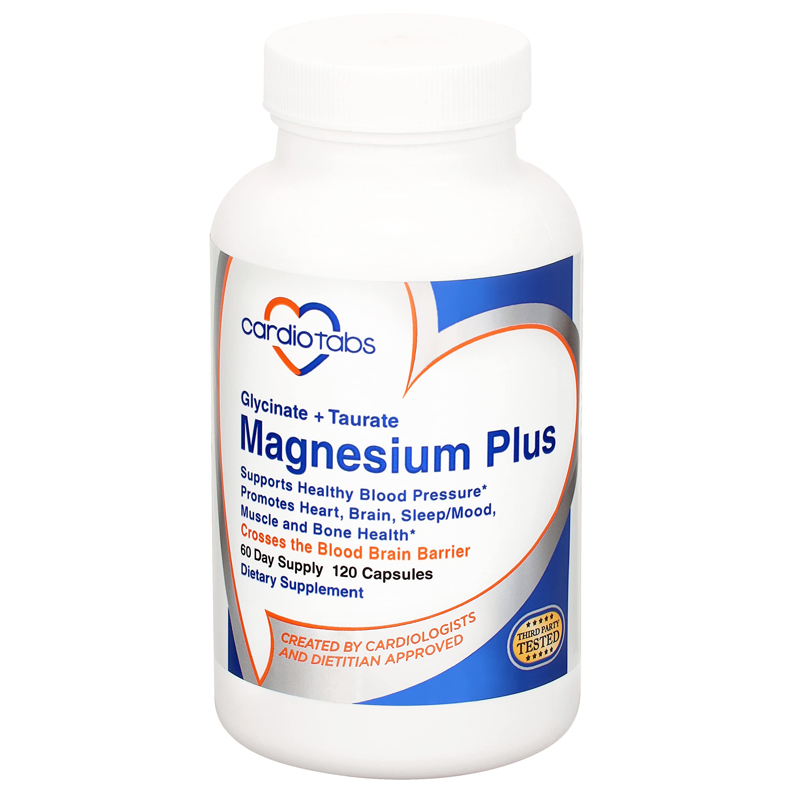CardioTabs Magnesium Plus bottle cap easy dosing and gut-friendly absorption