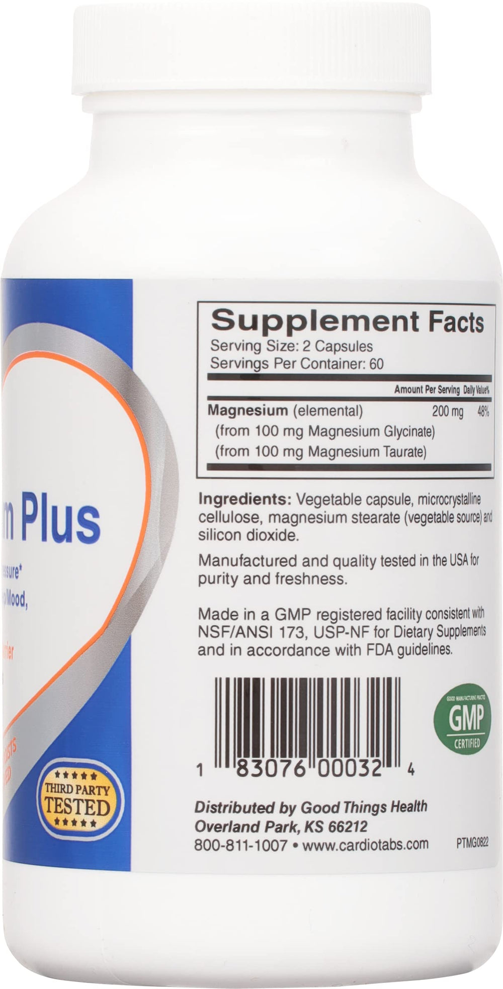 CardioTabs Magnesium Plus bottle pour convenient serving for heart and sleep support