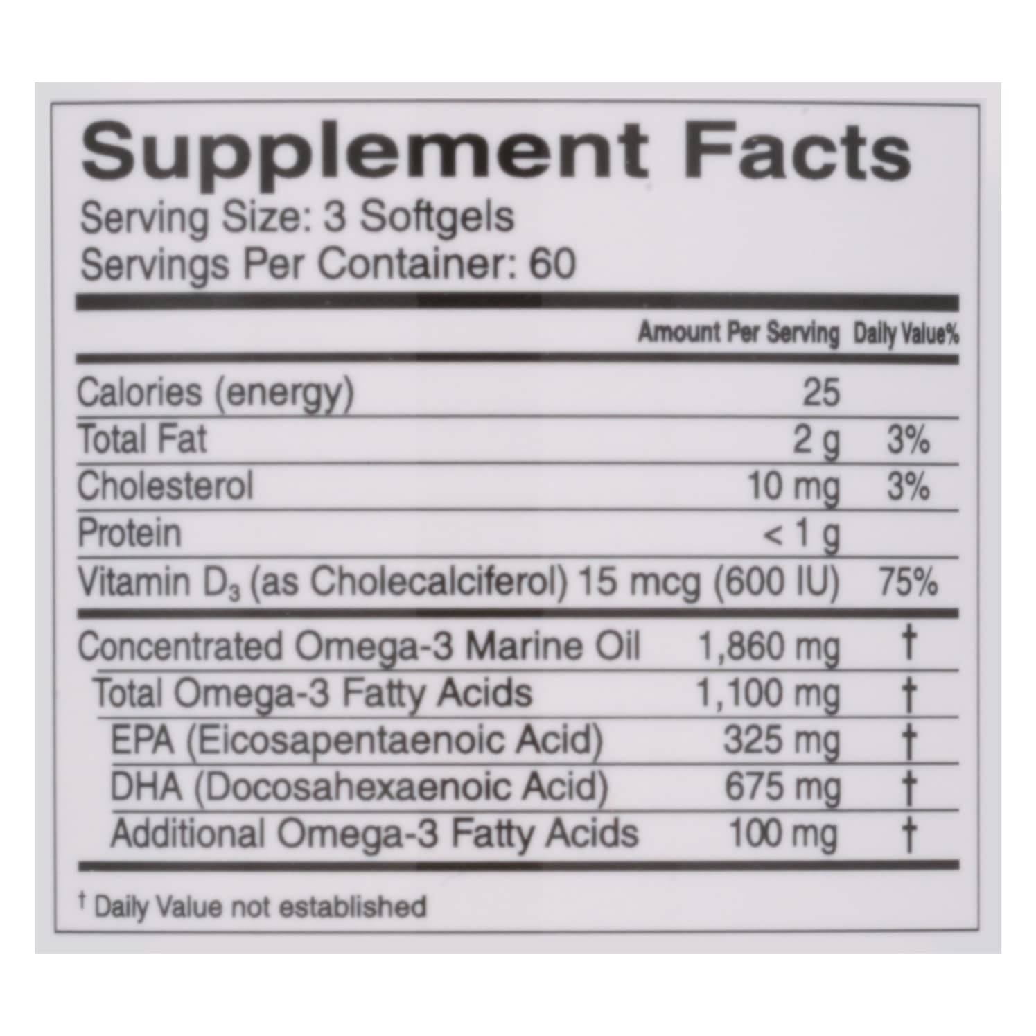 CardioTabs Omega-3 Lemon Minis capsule showing DHA to EPA ratio.
