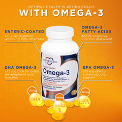 CardioTabs Omega-3 bottle pour demonstrates convenient daily dosing