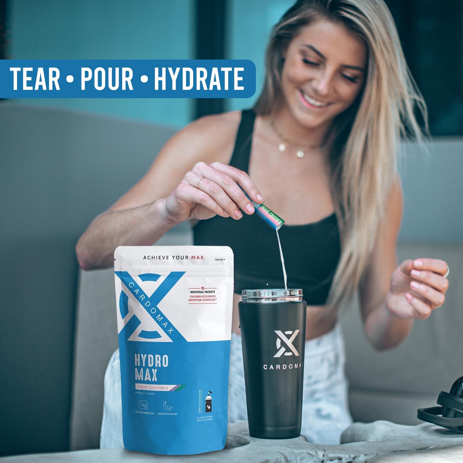 Prepared Hydromax WaveCrusher in a glass after mixing