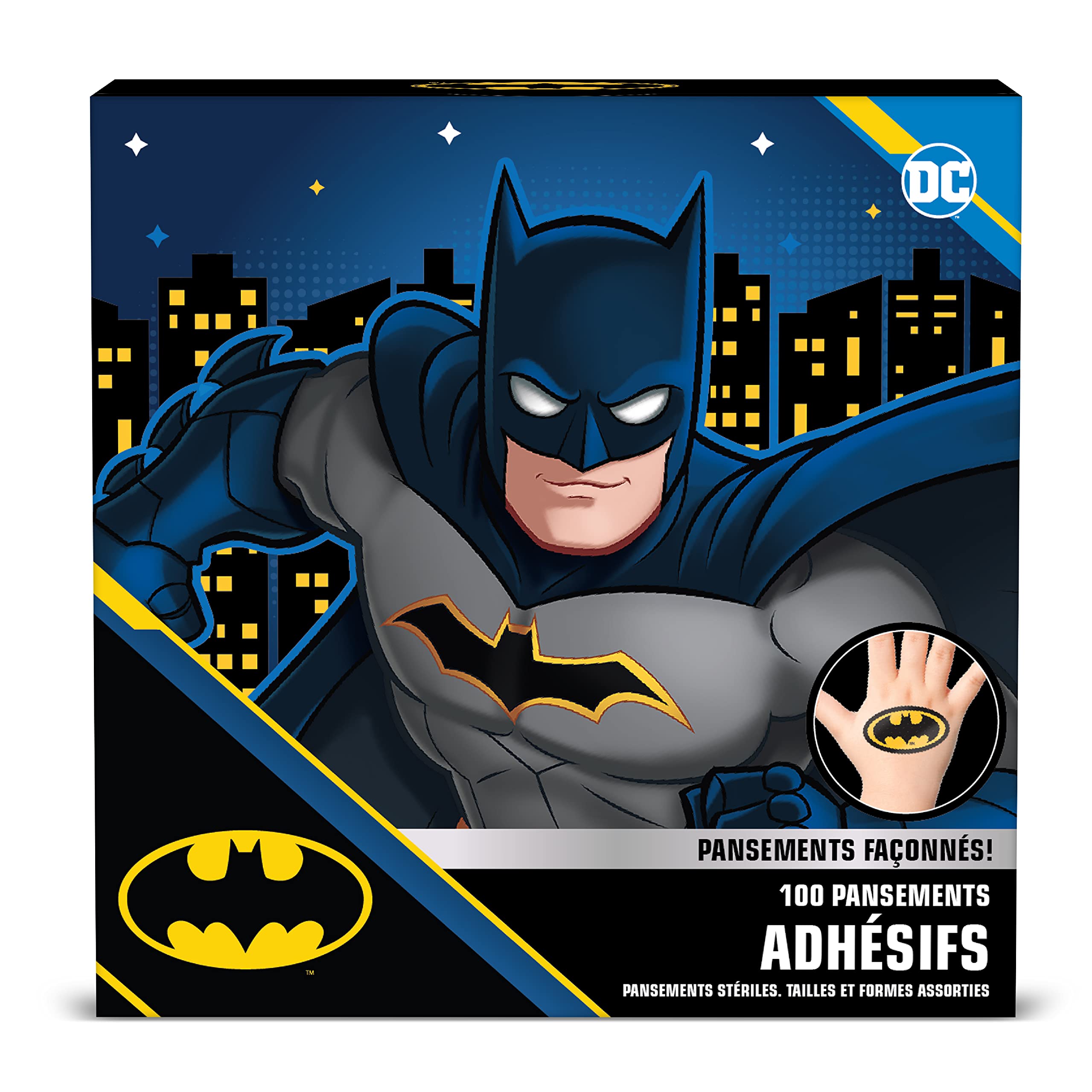 Care Band Batman: uso diario en casa o escuela, práctico y divertido.
