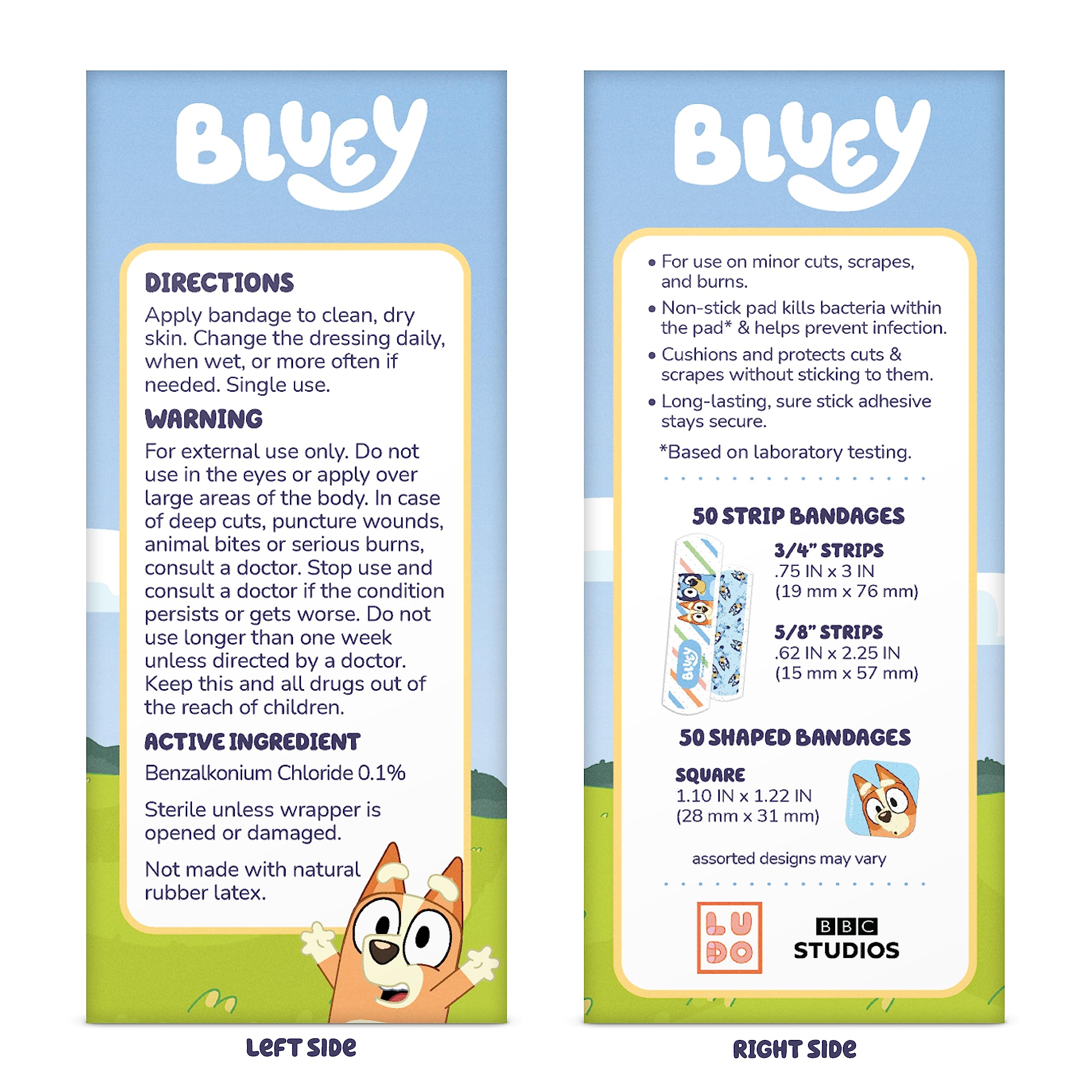 CARE BAND Bluey Bandages boxed as a gift-ready stocking stuffer
