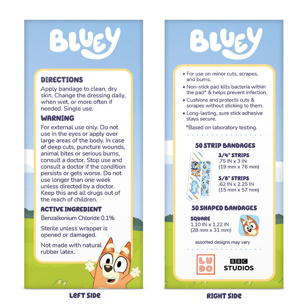 CARE BAND Bluey Bandages boxed as a gift-ready stocking stuffer