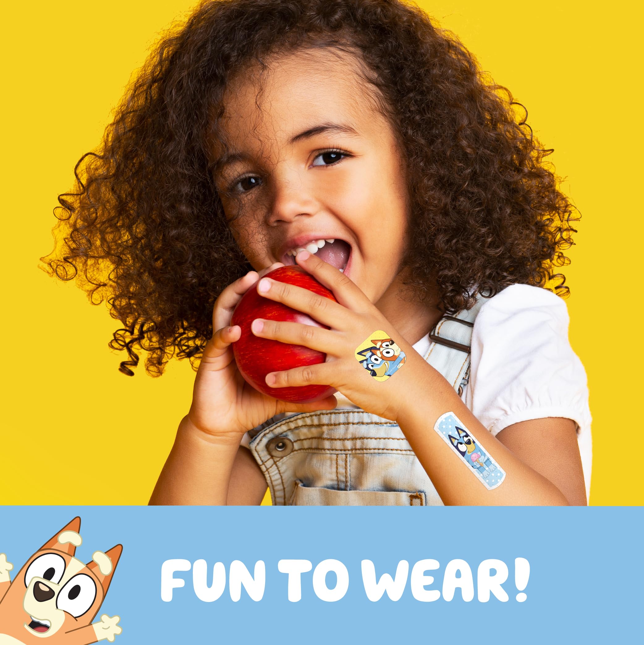 CARE BAND Bluey Bandages long-lasting adhesive stays secure during active kids' play