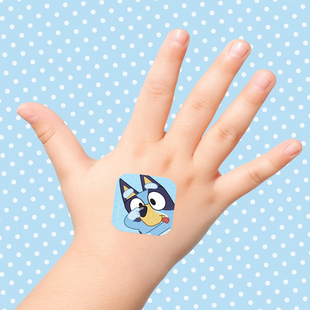 CARE BAND Bluey Bandages made in USA highlighting domestic manufacturing quality