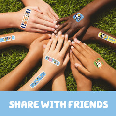 CARE BAND Bluey Bandages display featuring 3 assorted sizes for versatile coverage