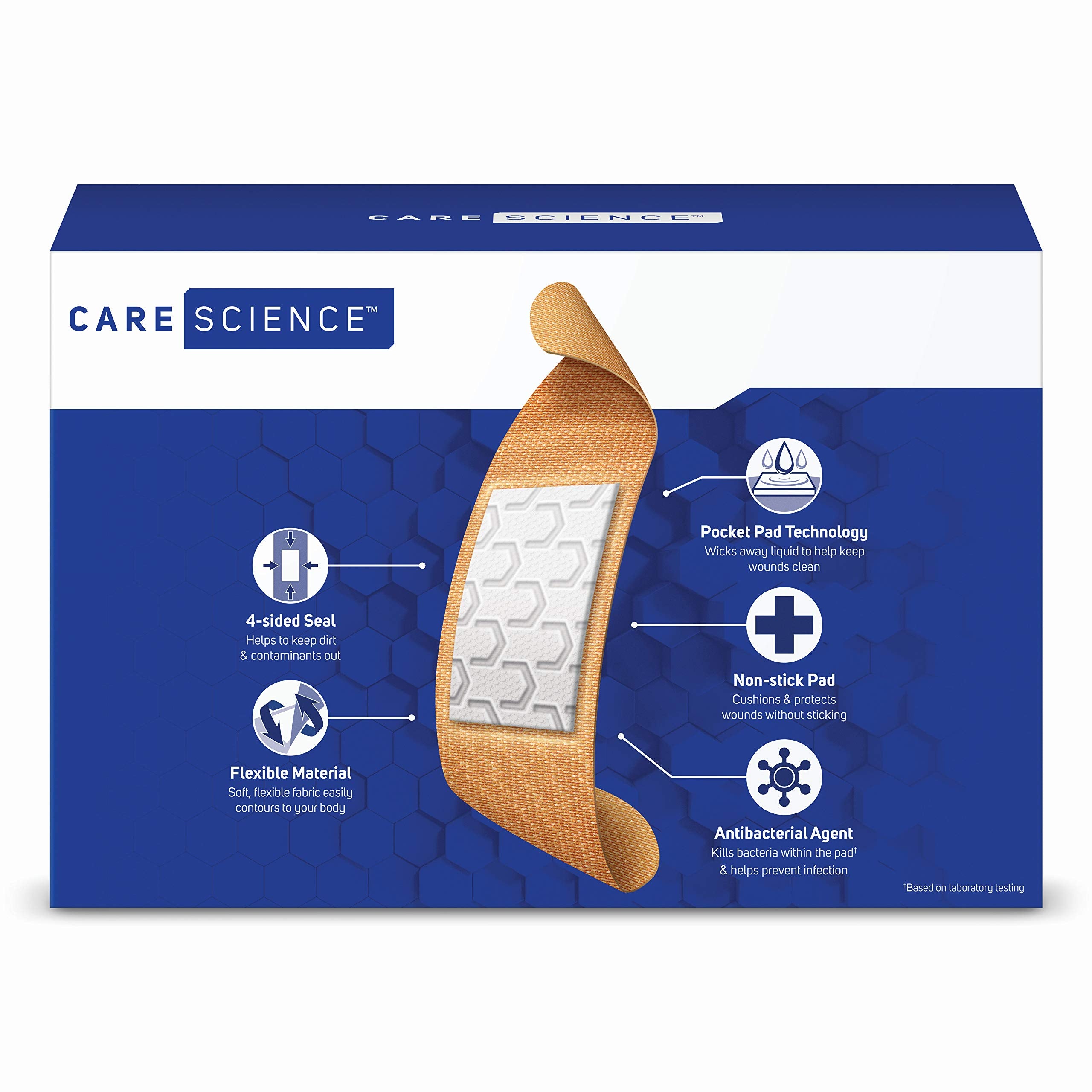 Care Science: aplicación en piel limpia y seca para mejor adherencia.