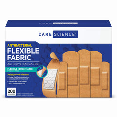Care Science: empaque frontal de vendas de tela para primeros auxilios.