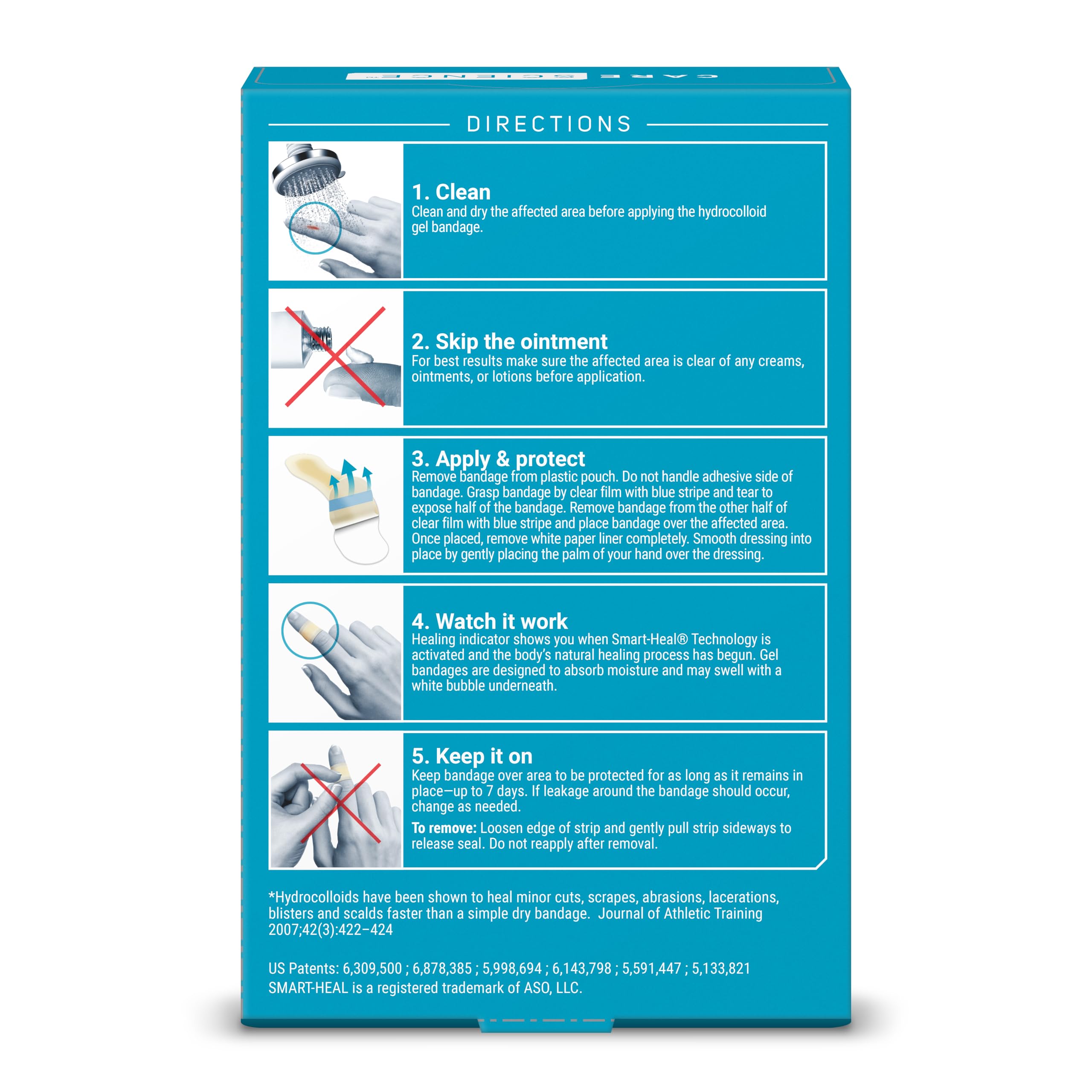 Diseño compacto de curitas hidrocoloide Care Science para transporte