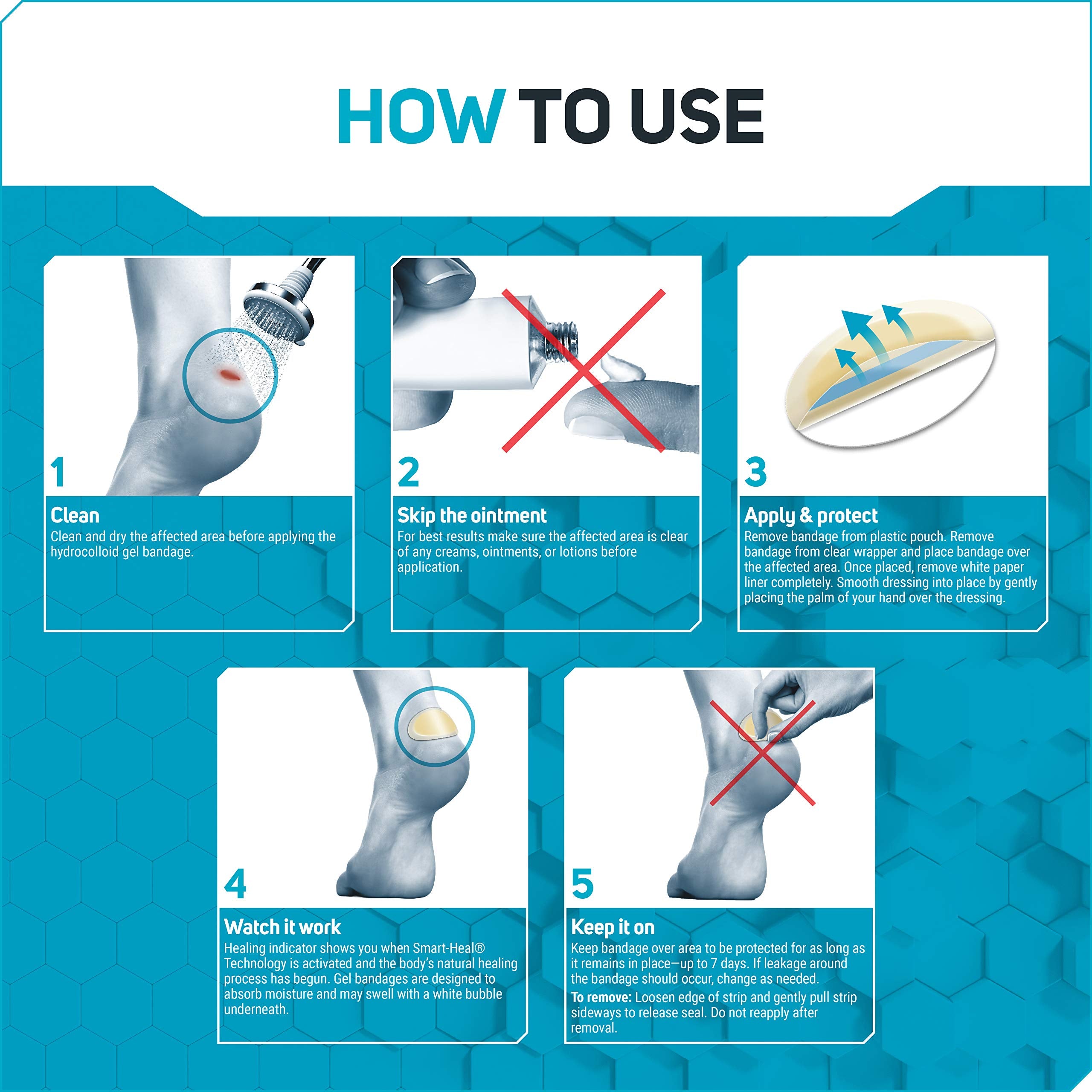 Cobertura transparente de Care Science Smart Heal para talones sensibles