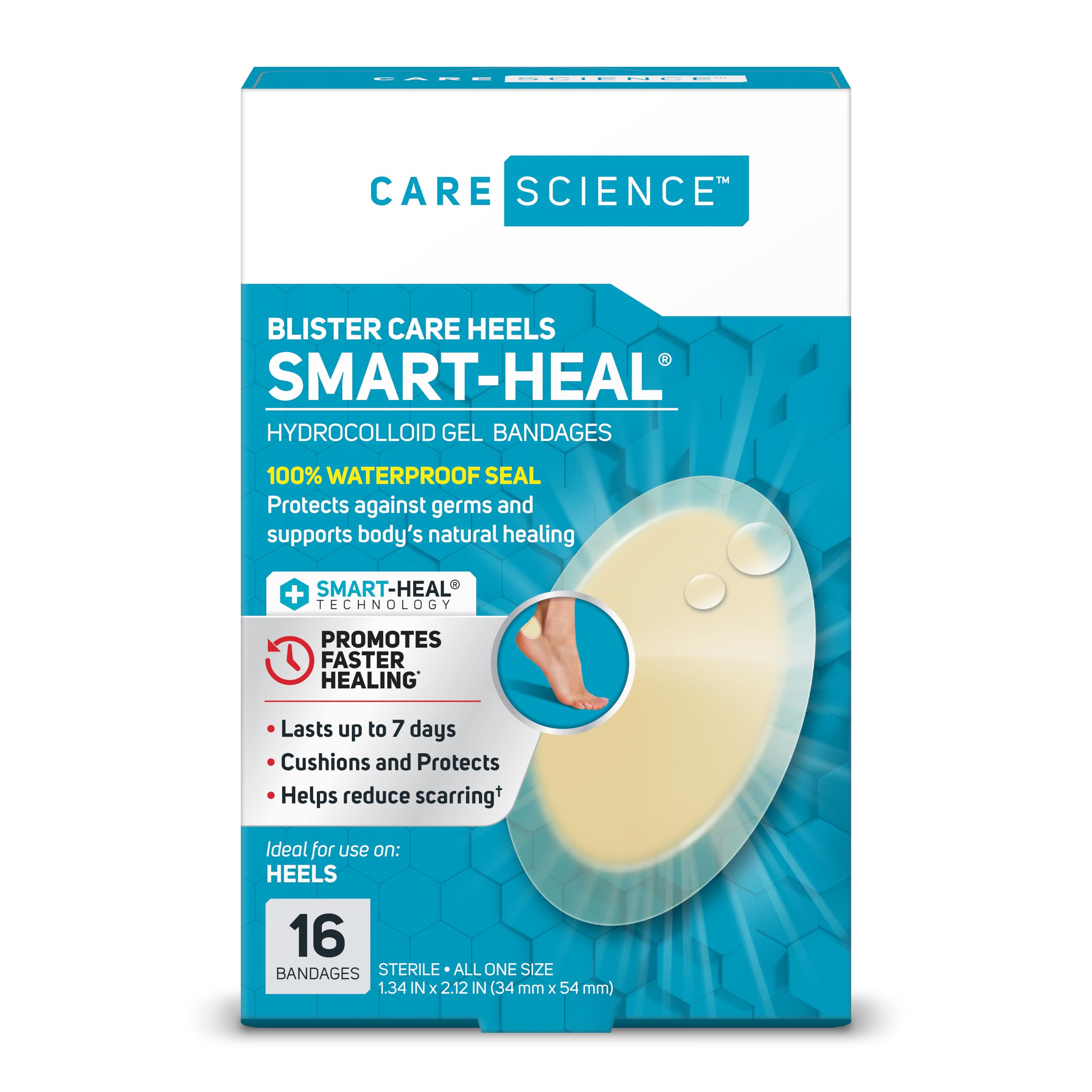 Care Science Smart Heal curitas hidrocoloides para talones protegen la piel