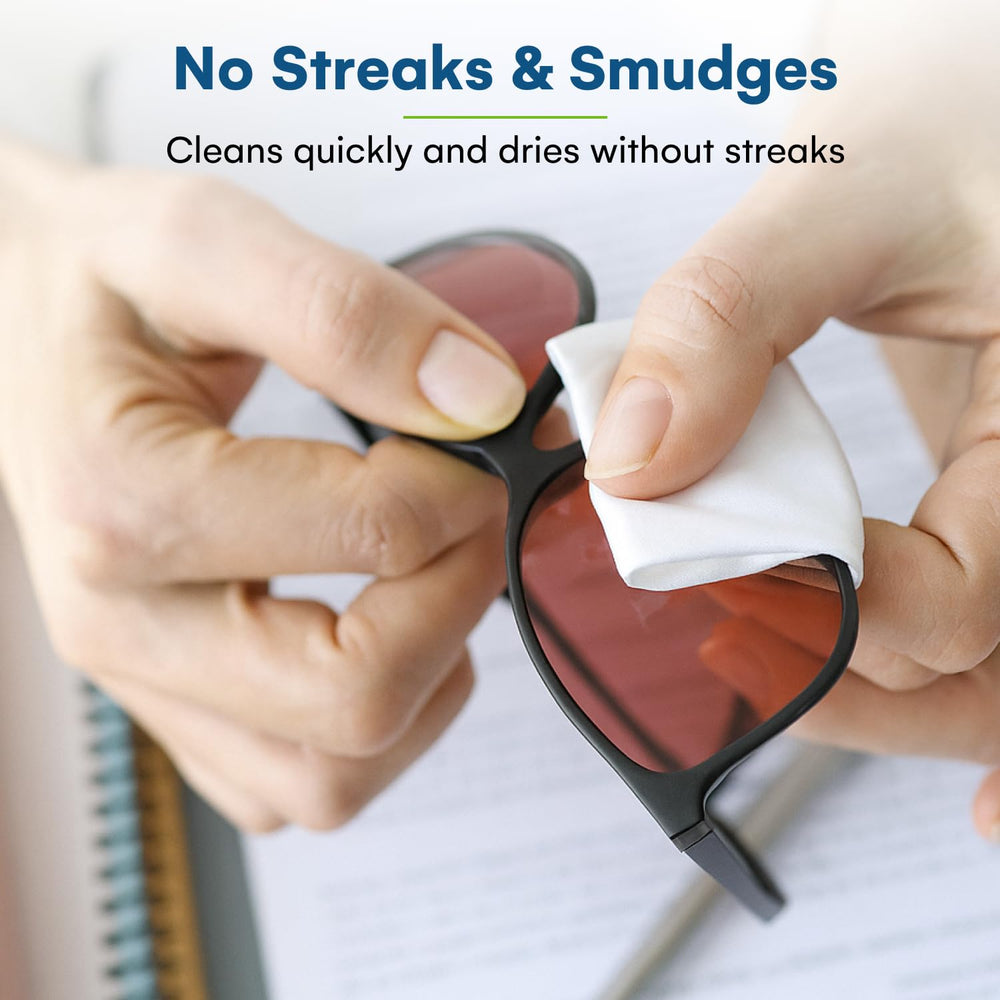 Care Touch sunglasses wipe, safe for coated lenses.