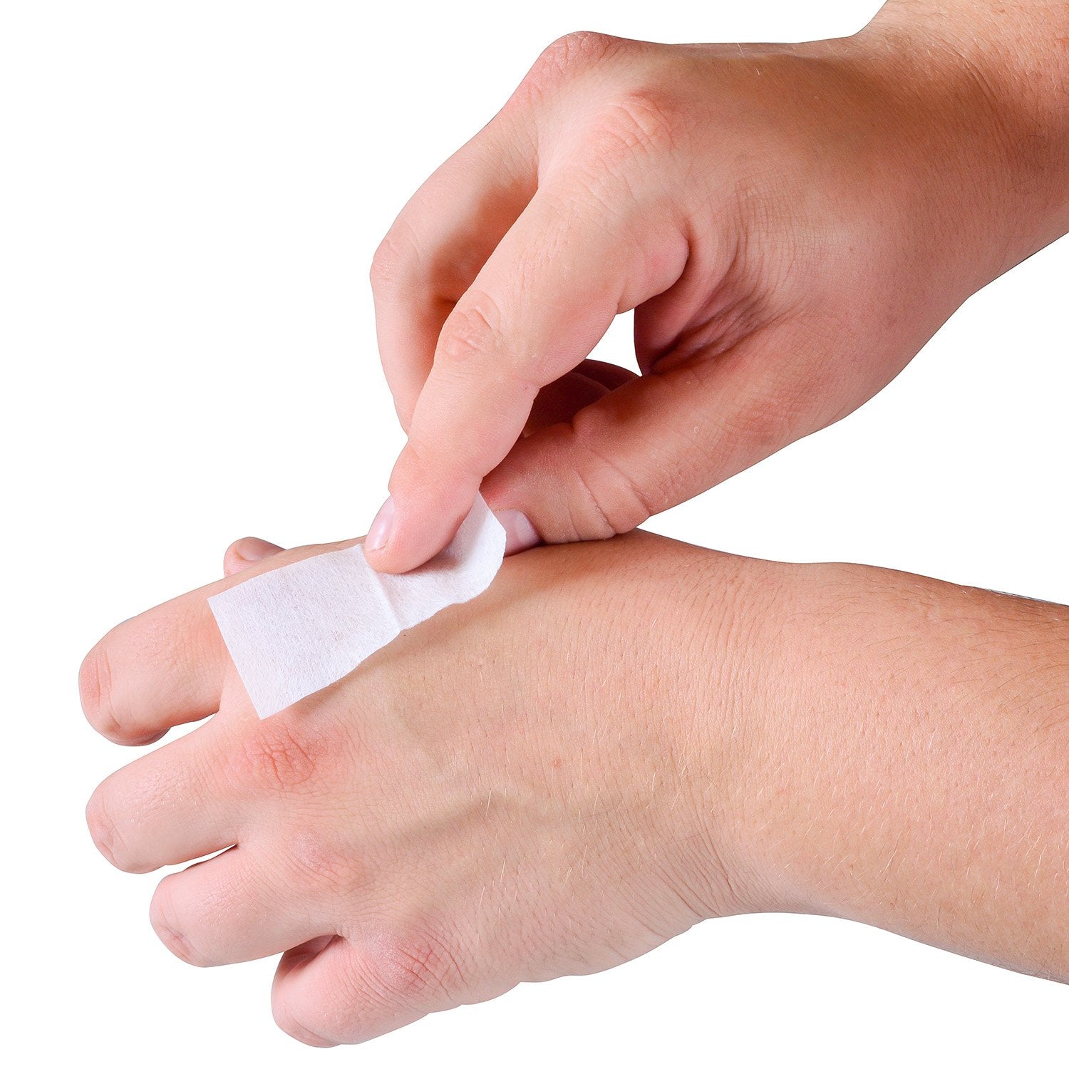 Care Touch 70% isopropyl alcohol pads saturated for effective surface prep.