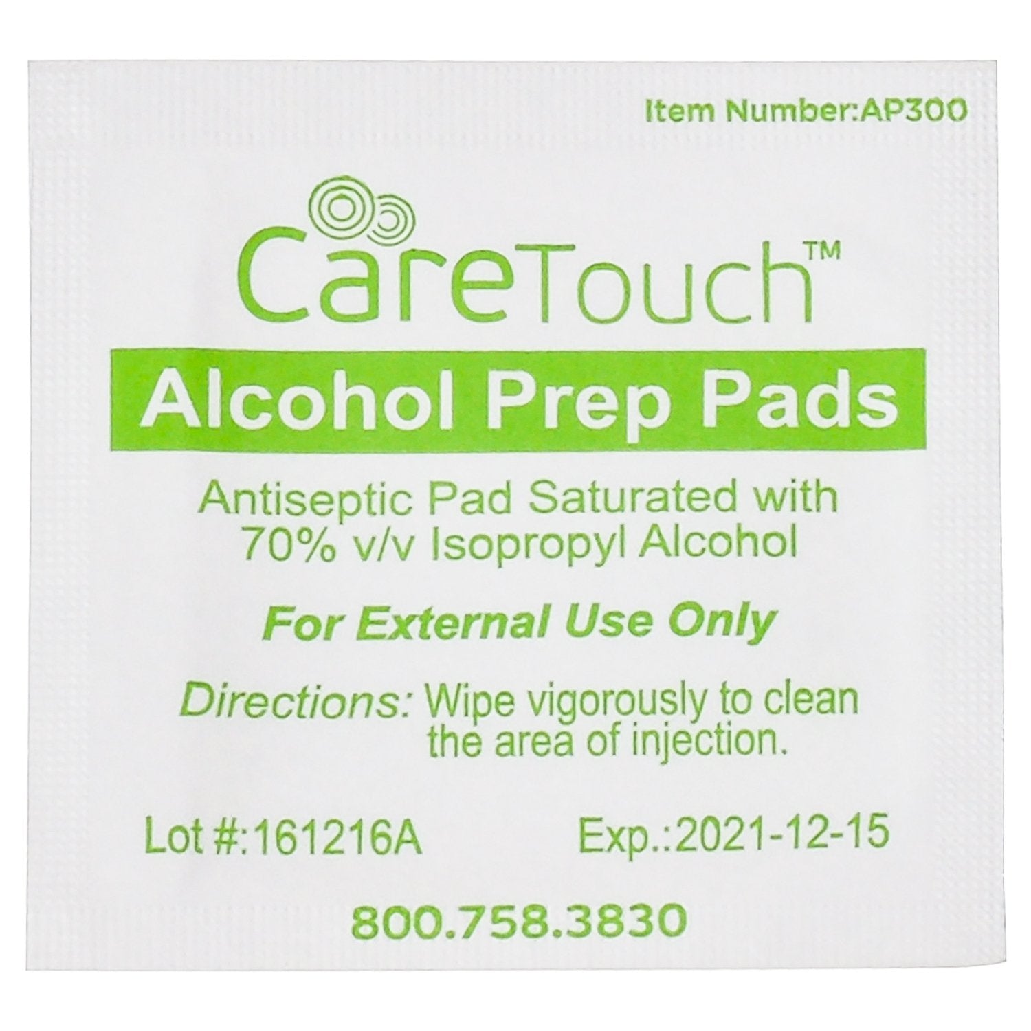 Care Touch four-layer wrap pads, airtight seal prevents drying between uses.