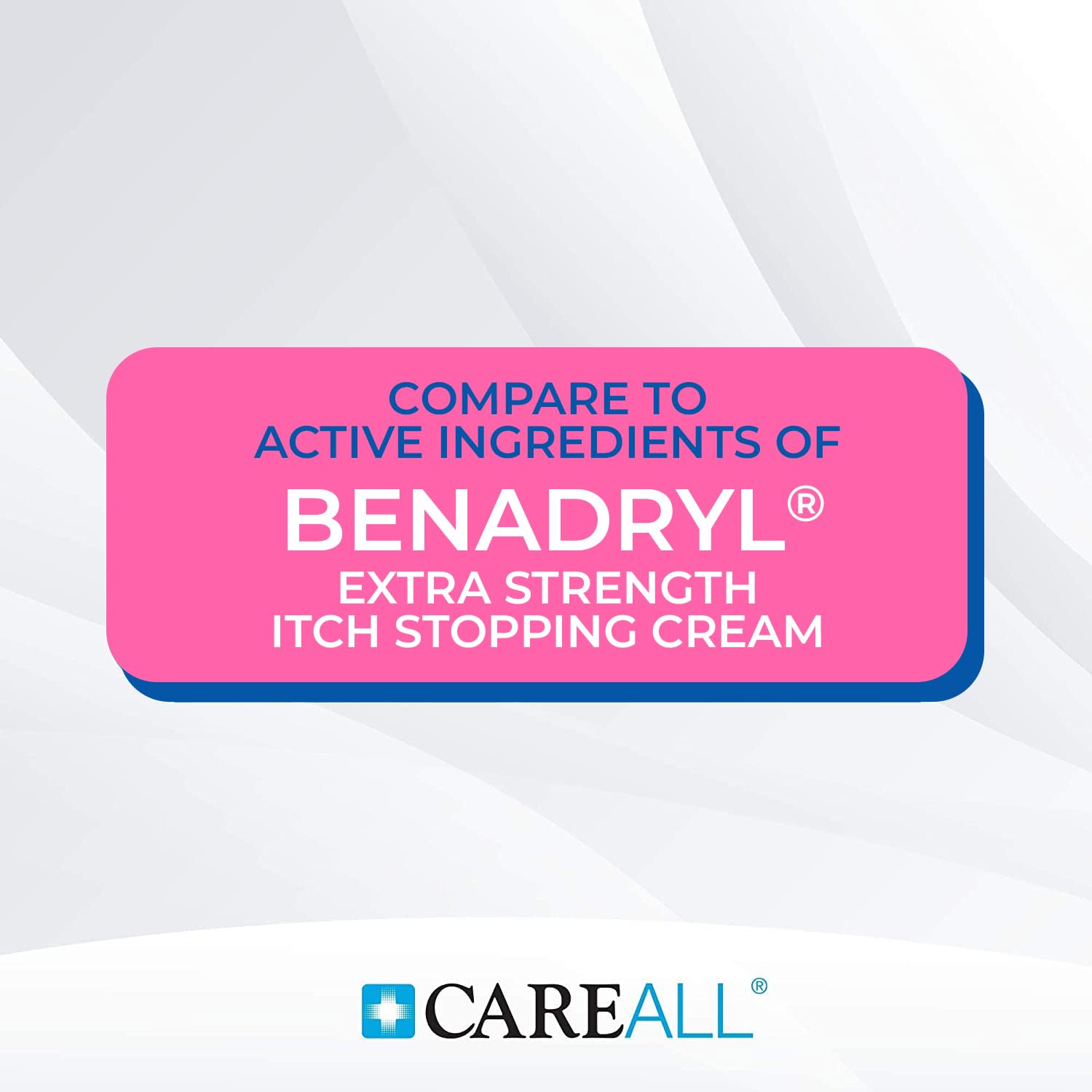 CareAll Anti-Itch Cream label closeup highlighting ingredients and directions.
