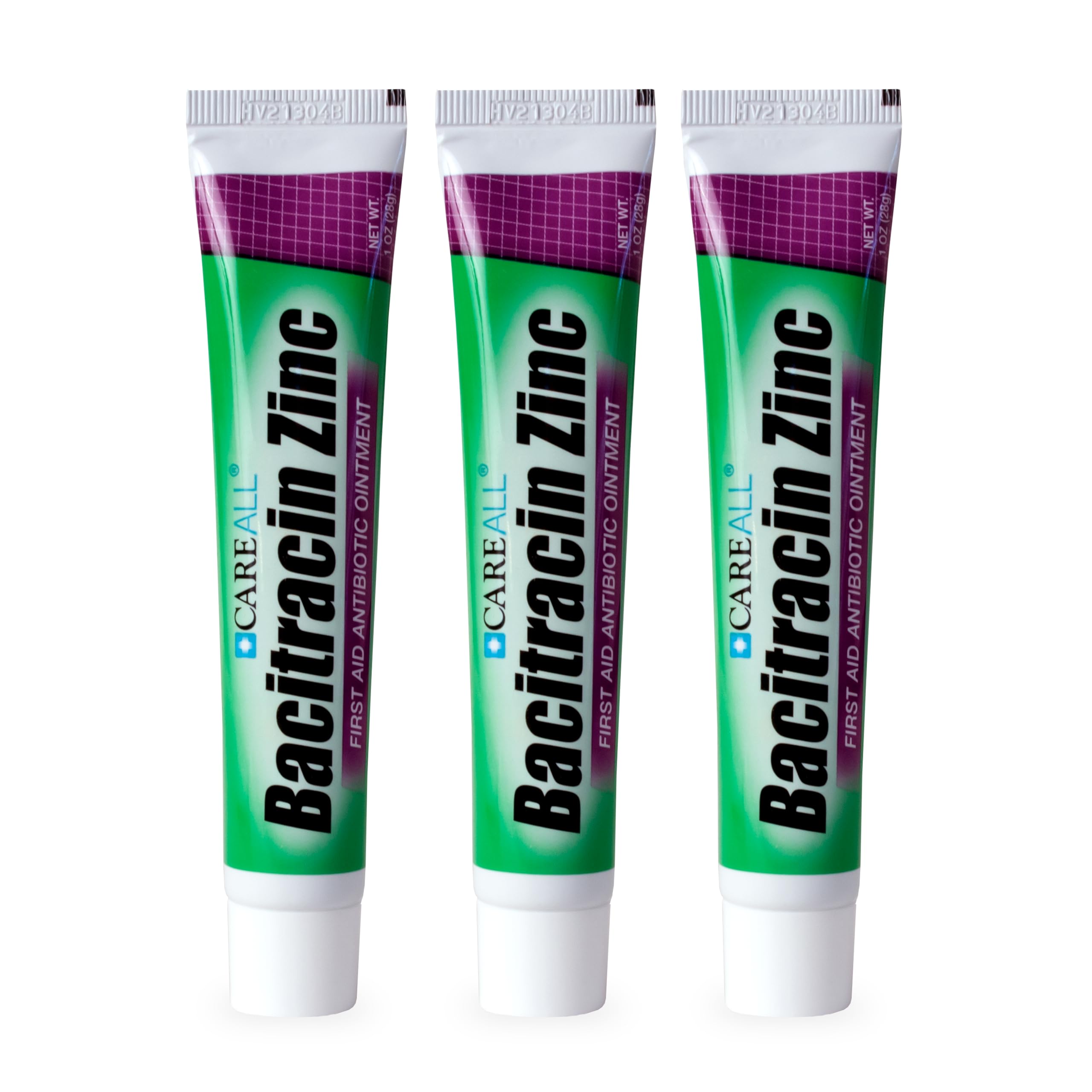 CareAll Bacitracina Zinc Ungüento 1 oz en tubo, listo para aplicación en cortes menores.