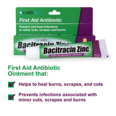 CareAll Conjunto de tres tubos, Bacitracina Zinc para cuidado básico de la piel.