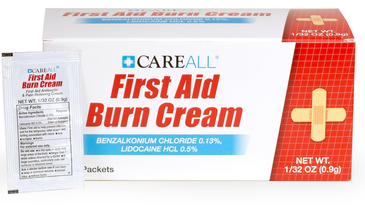 CareAll crema para quemaduras en envase individual para alivio rápido