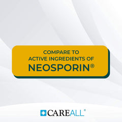 CareAll Triple Antibiotic Ointment tube closeup showing safety seal