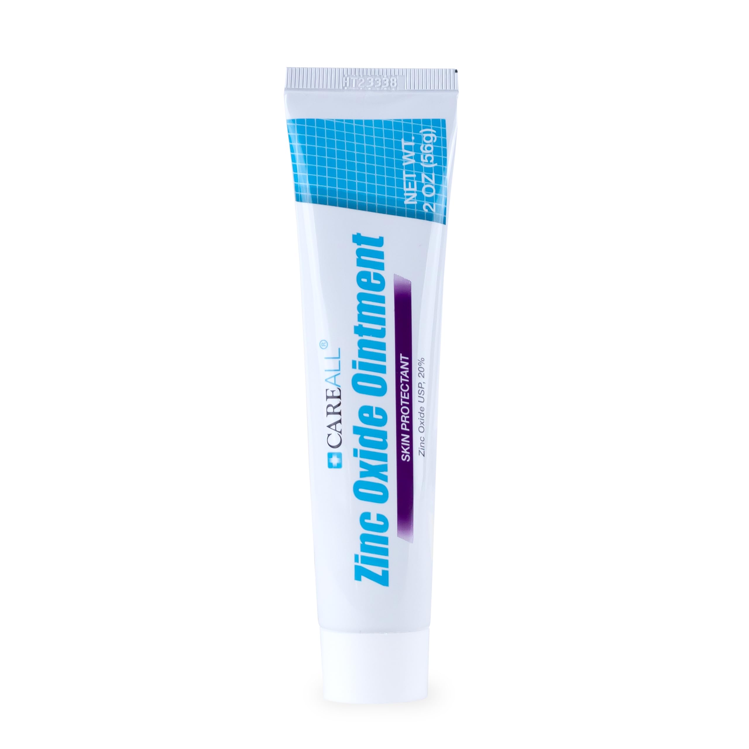 Imagen del empaque de CareAll Zinc Oxide 20% con sello de seguridad para tranquilidad.
