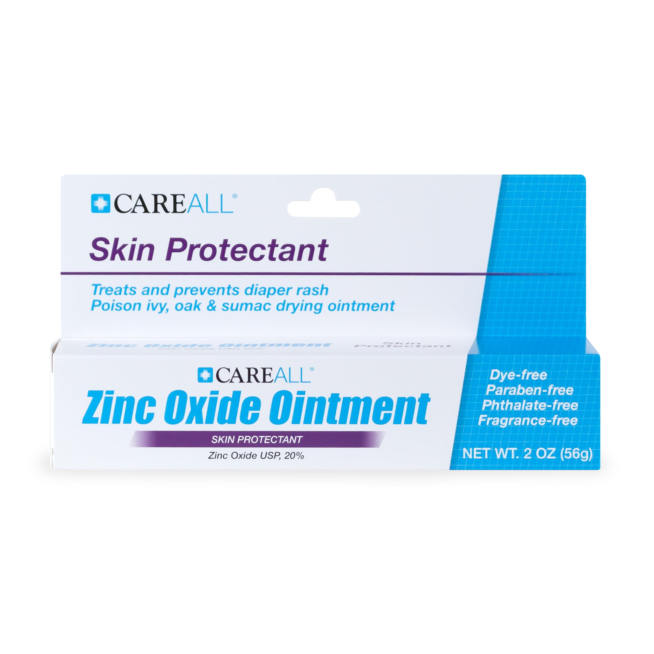 CareAll Zinc Oxide 20% ungüento en frasco de 2 oz protege la piel de irritaciones leves.