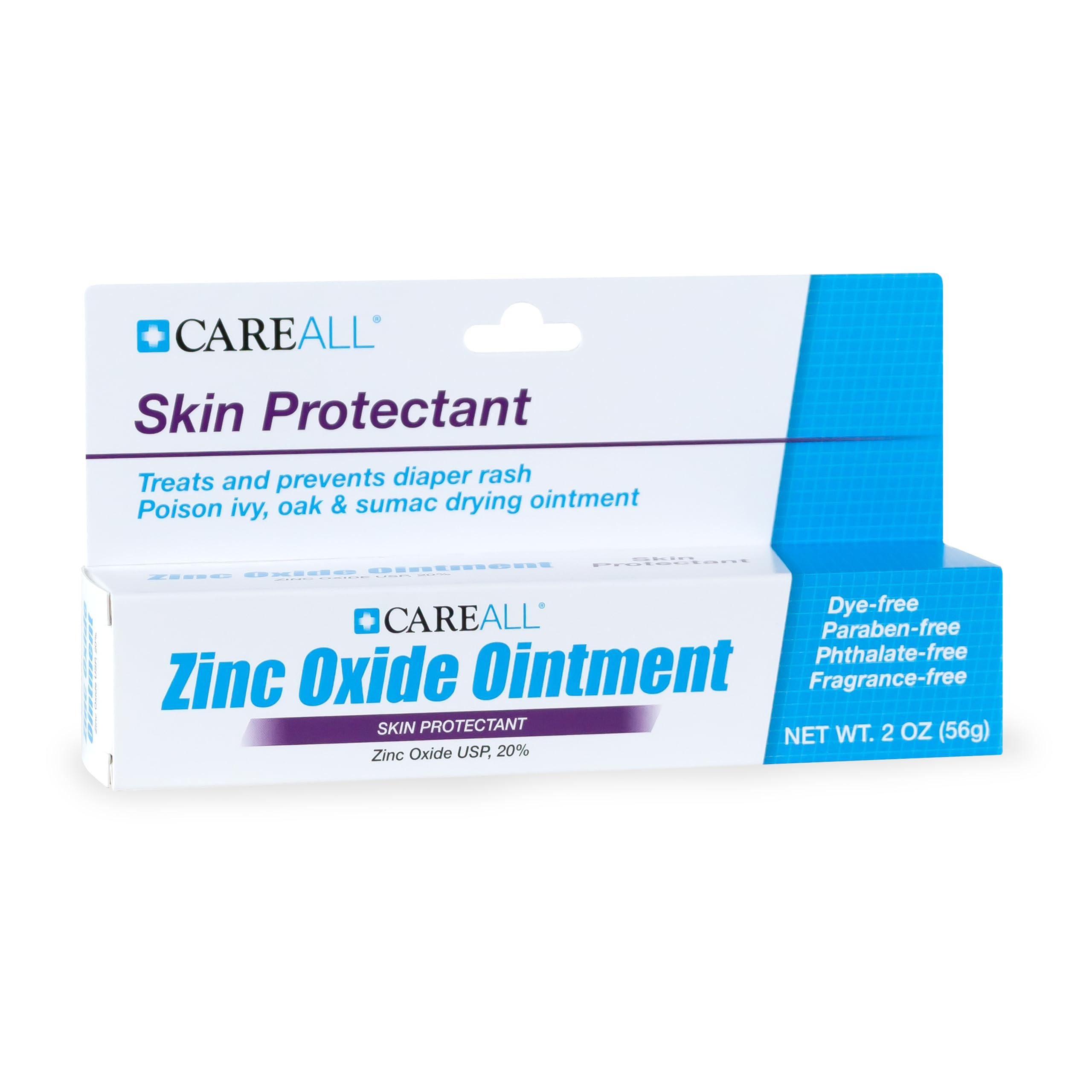 Textura cremosa del ungüento CareAll Zinc Oxide 20% para uso externo.