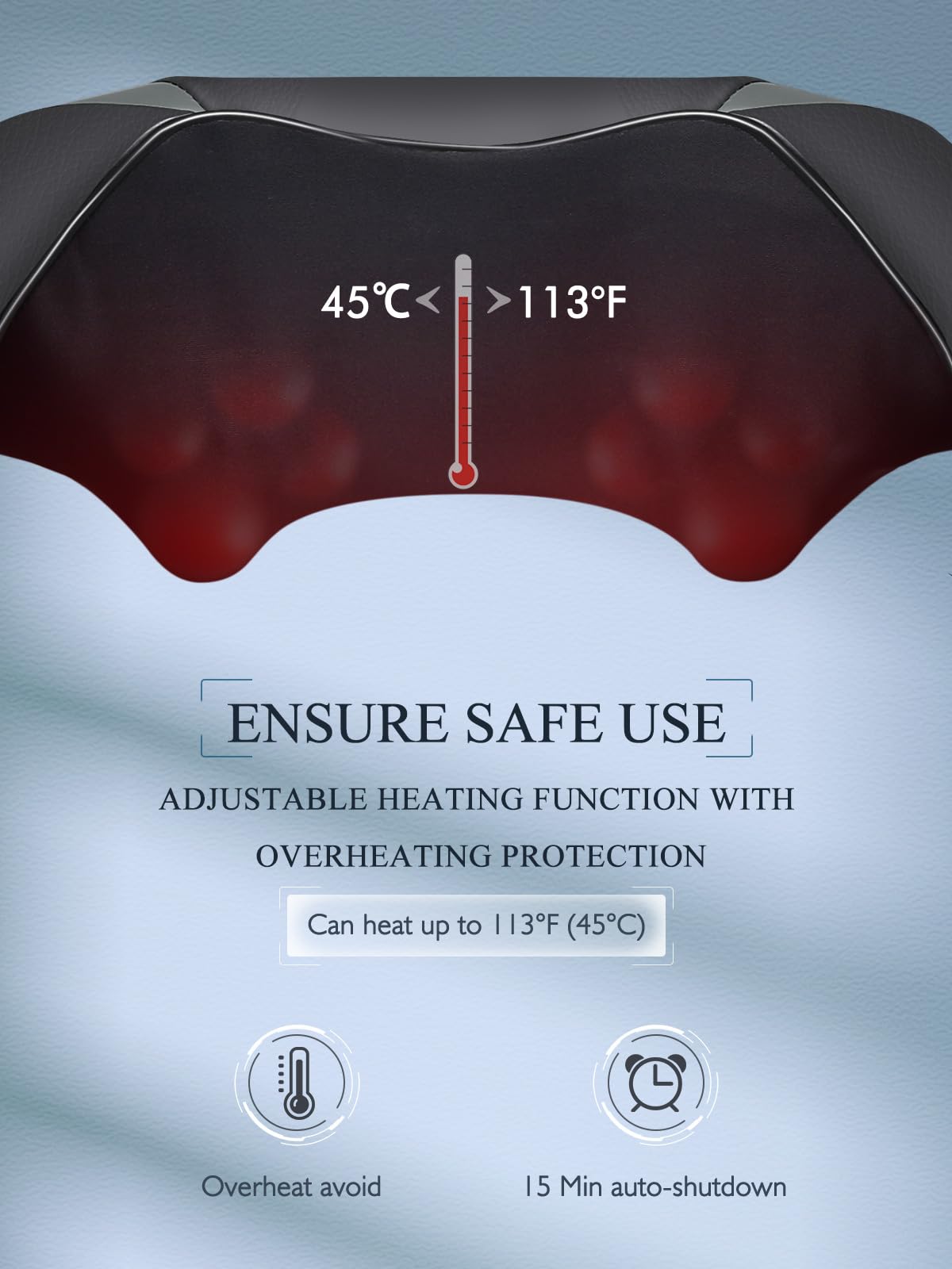 Ergonomic U-shaped design cradles the neck and shoulders for relaxed posture