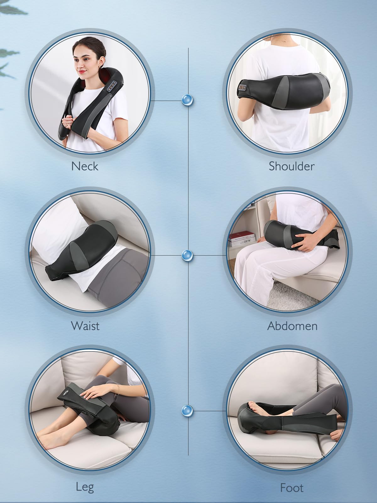 Includes home adapter and car charger for on-the-go relief
