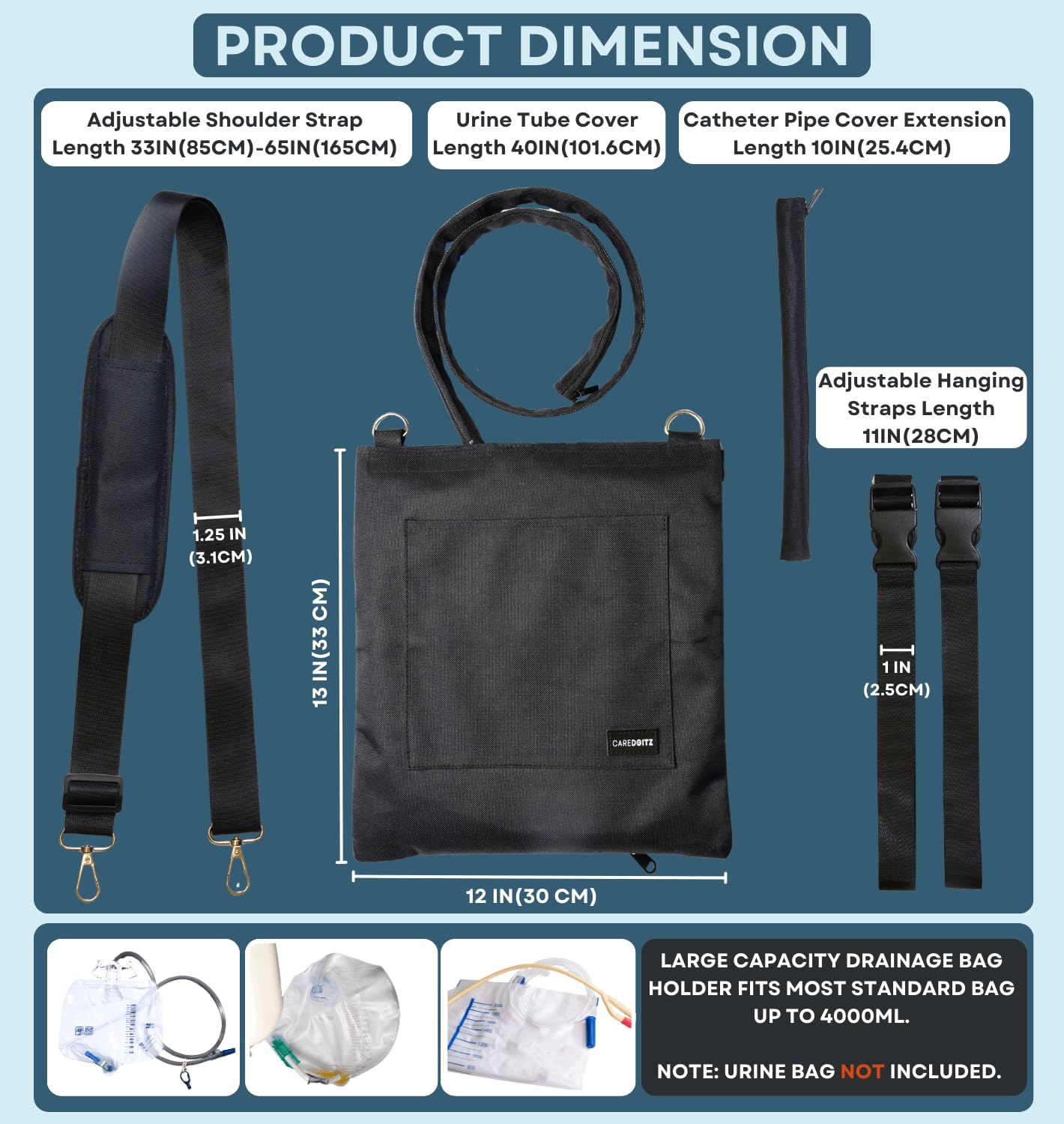 Adjustable padded strap lets you carry or wear the holder comfortably
