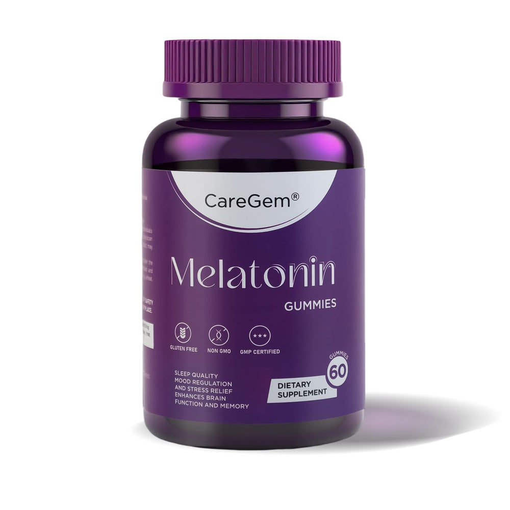 Packaging of CareGem Sleep Aid with GMP and Eurofins testing notice