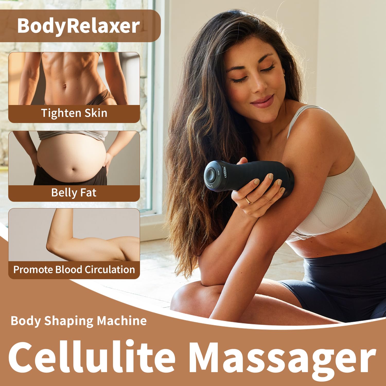 CAREKING BodyRelaxer attachment kit including roller and wave heads for targeted therapy