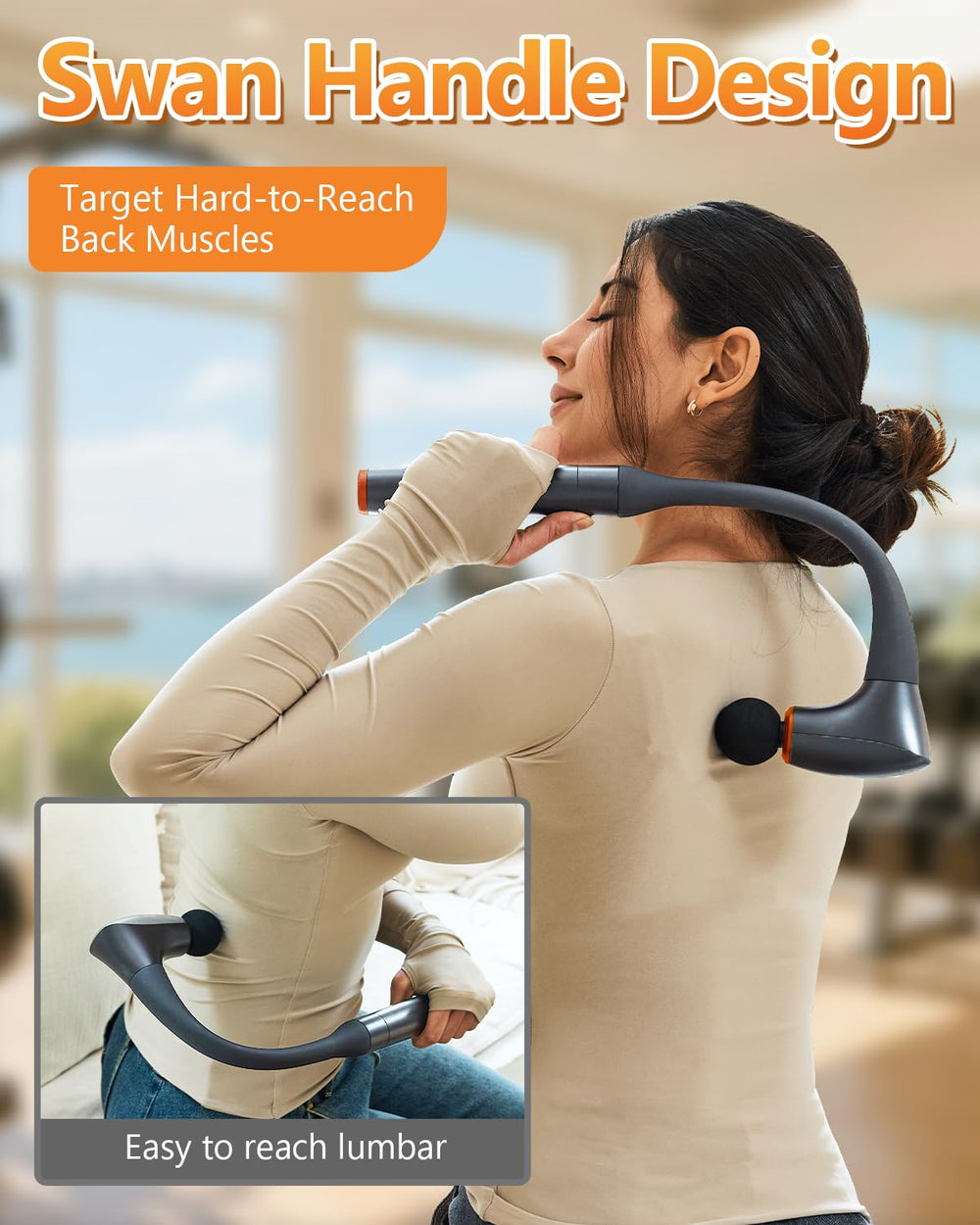 CAREKING massage gun neck-shoulders design eases tense muscles