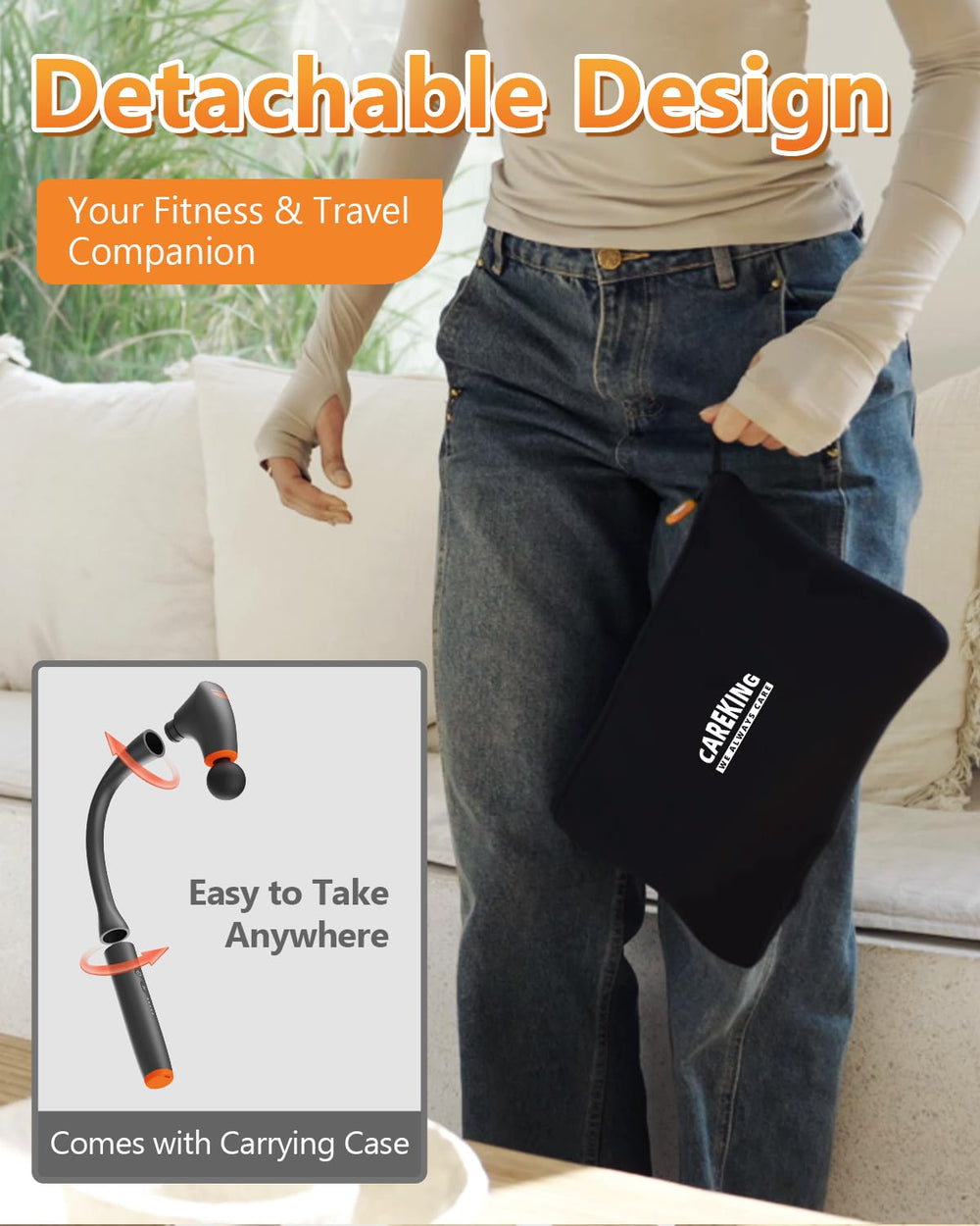 CAREKING convertible massage gun upper-back focus aids relief from tension