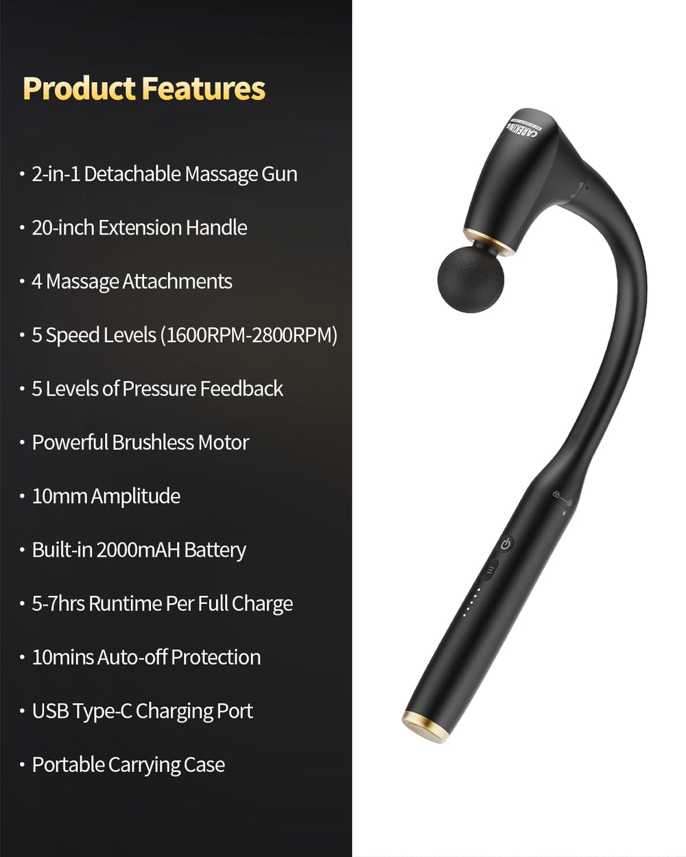 CAREGKING lightweight design at 1.98 lbs for portable everyday use.