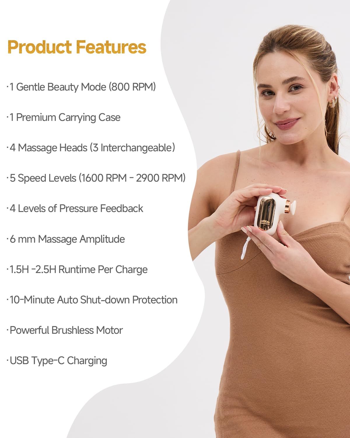 CAREKING travel-ready massager fits in a bag for trips.