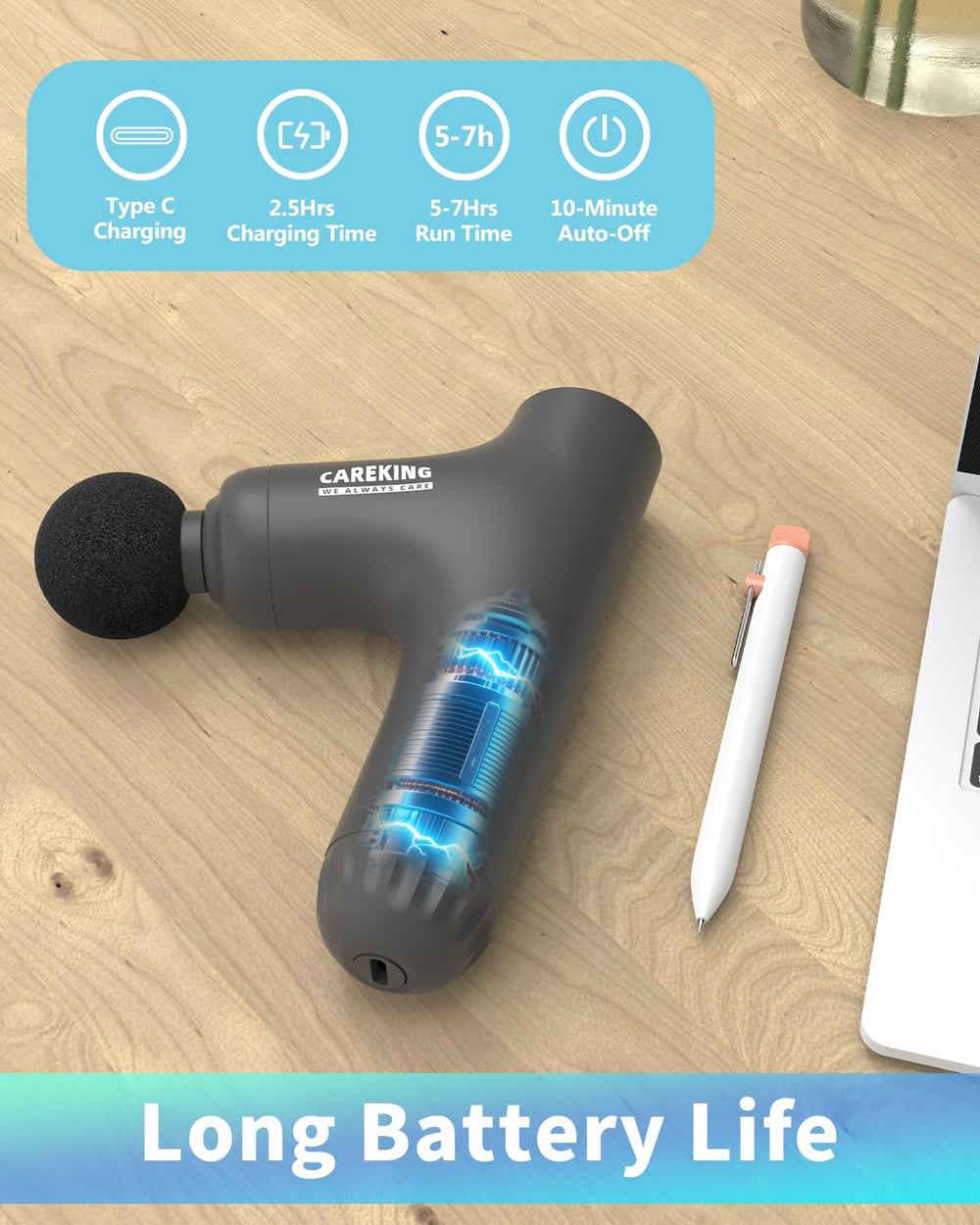 CareKing smart pressure feedback helps tailor the massage feel.
