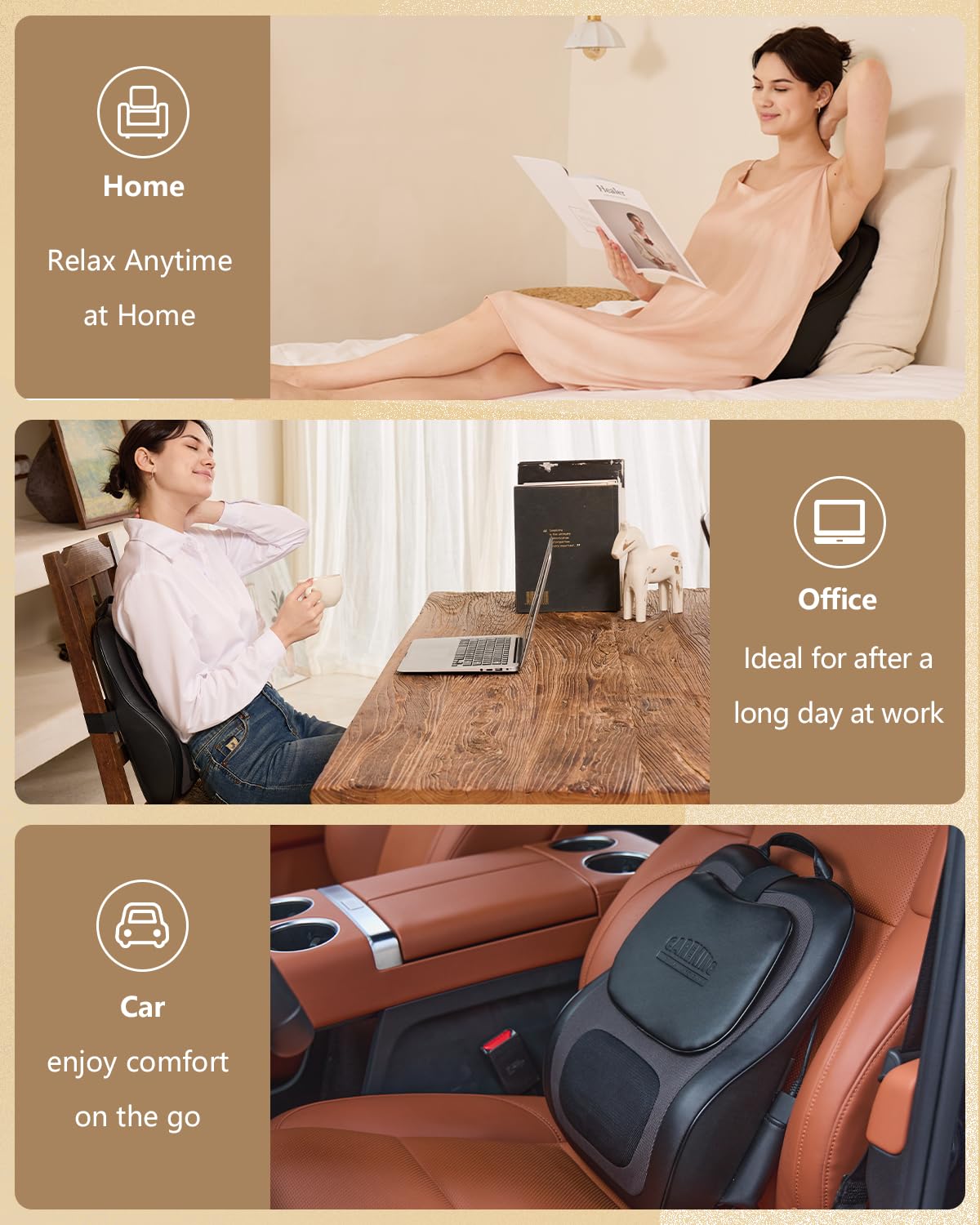 CareKing ergonomic curved back massager supporting shoulders and spine