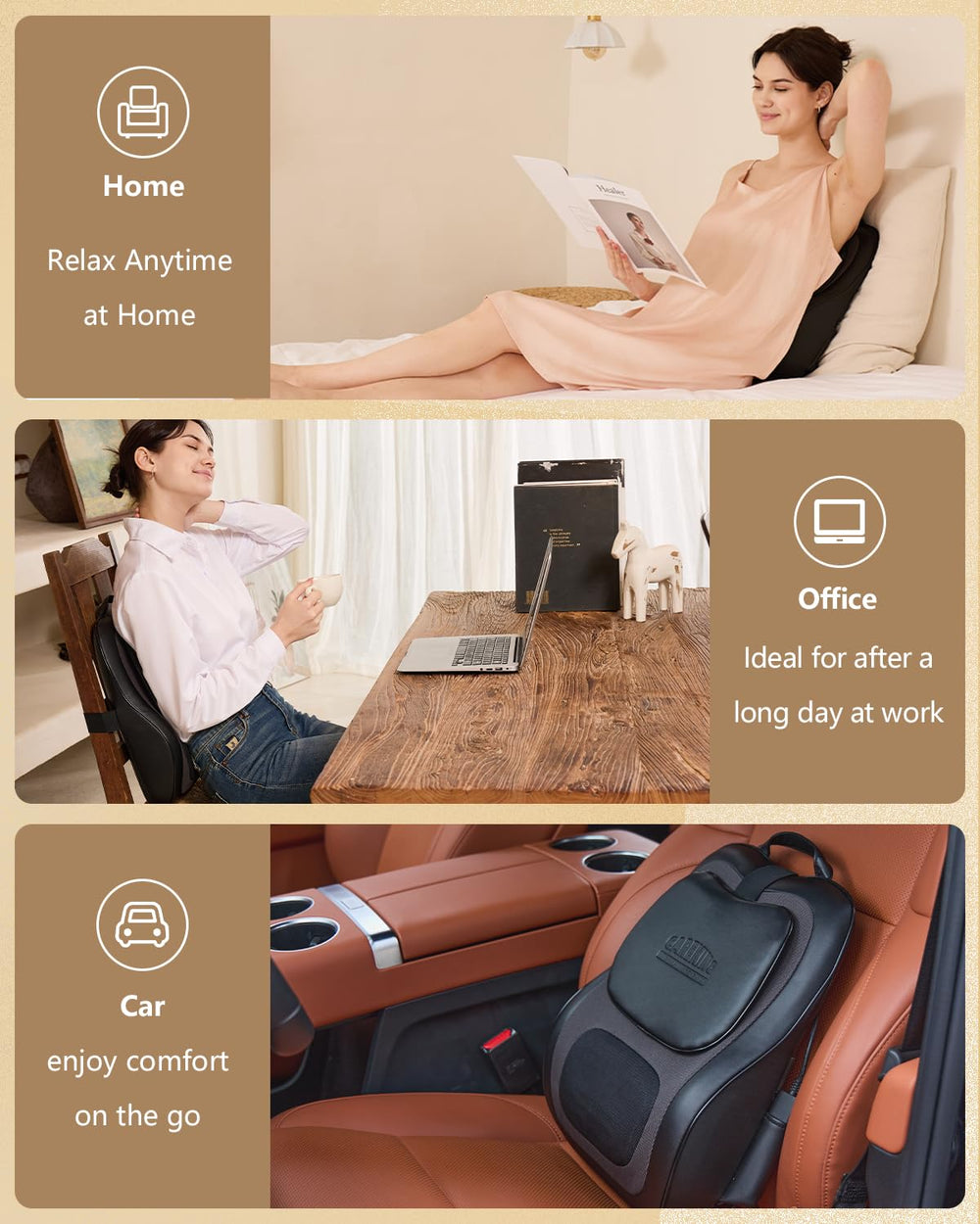 CareKing ergonomic curved back massager supporting shoulders and spine