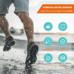 Careland hydrocolloid bandages on toe demonstrate flexible wear and comfort